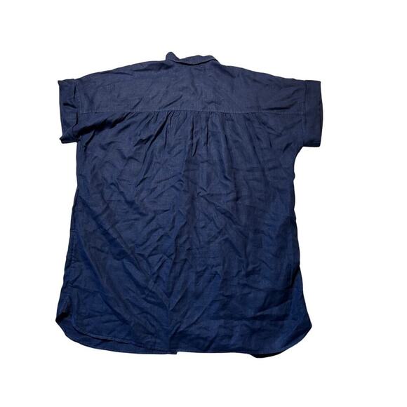 J. CREW Short sleeve Tunic Dress; Navy Blue 100% Linen Women's Dress, 3X; NWOT - Picture 2 of 13